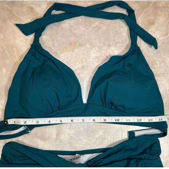 NWT YONIQUE Teal Twist-Front Bikini Set – Size M - Picture 4 of 7